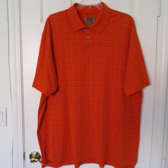 Foundry Mens S/S Orange Pima Cotton Golf Polo Shirt NWOT - Size 3XLT - Picture 2 of 2